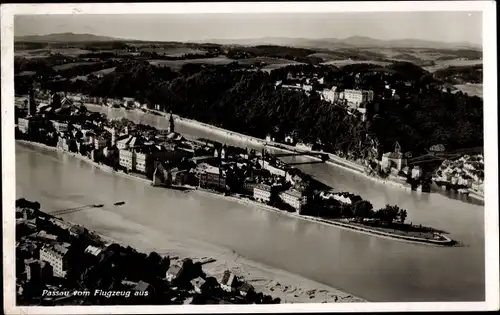 Ak Passau in Niederbayern, Luftaufnahme