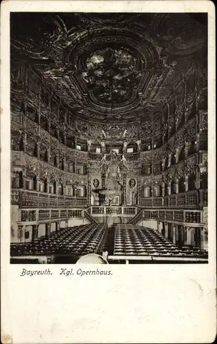 Ak Bayreuth in Oberfranken, Kgl. Opernhaus, Innenansicht