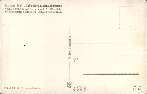 Ak Schloßberg Schnaittach Mittelfranken, Gesamtansicht