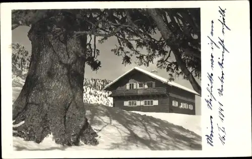 Foto Ak Birkenstein Fischbachau in Oberbayern, Aiblinger Hütte, Winter