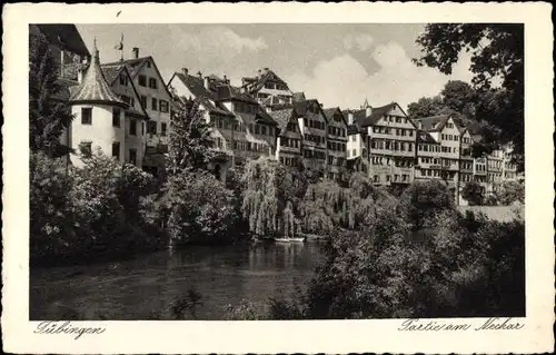 Ak Tübingen am Neckar, Häuser am Neckar