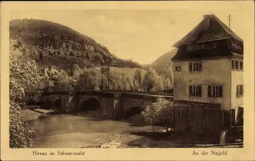 Ak Hirsau Calw im Schwarzwald, an der Nagold, Brücke