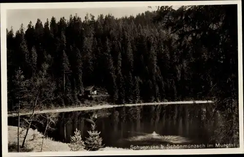 Foto Ak Schönmünzach im Murgtal Baiersbronn im Schwarzwald, Schurmsee