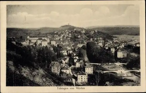 Ak Tübingen am Neckar, von Westen, Gesamtansicht