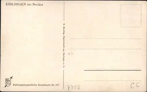 Ak Esslingen am Neckar, Totalansicht