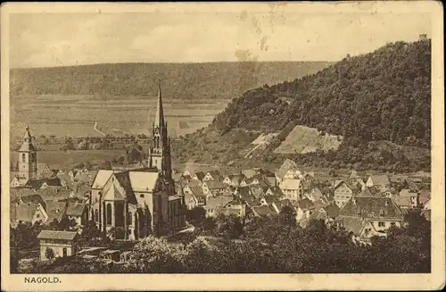 Ak Nagold im Schwarzwald, Ortsansicht, Kirche