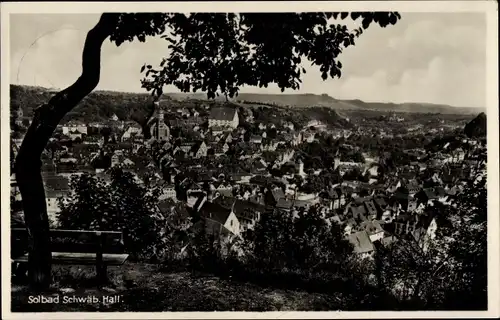 Ak Schwäbisch Hall in Württemberg, Gesamtansicht, Bank