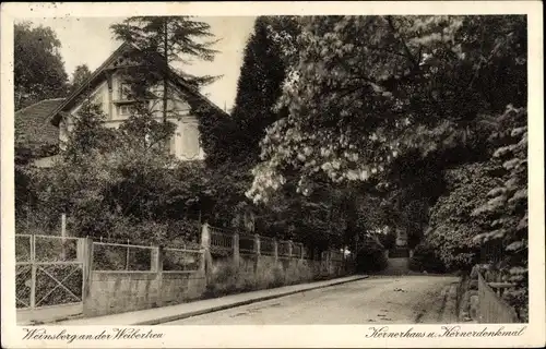 Ak Weinsberg im Kreis Heilbronn, Burg Weibertreu, Kernerhaus, Kernerdenkmal