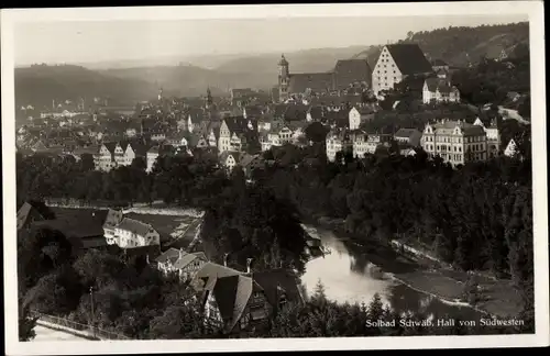 Ak Schwäbisch Hall in Württemberg, von Südwesten, Ortsansicht