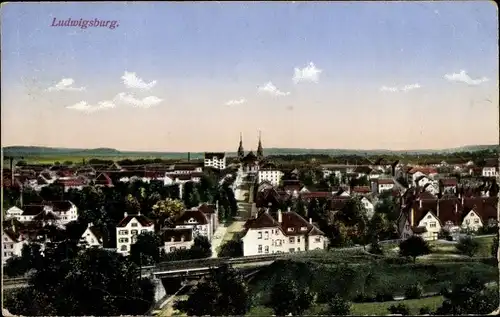 Ak Ludwigsburg in Württemberg, Panoramablick über die Stadt