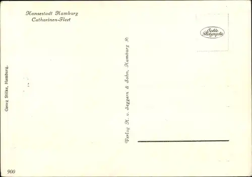 Ak Hamburg Mitte Altstadt, Catharinen-Fleet, Boote, Kirche