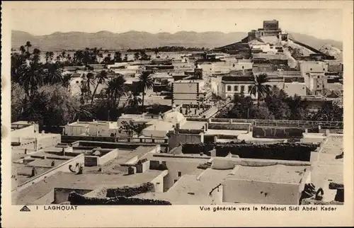 Ak Laghouat Algerien, Gesamtansicht in Richtung Marabout Sidi Abdel Kader