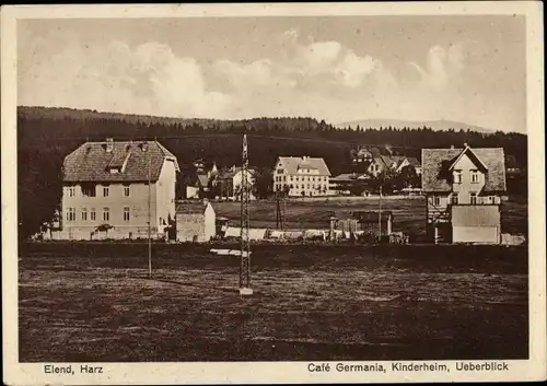 Ak Elend Oberharz am Brocken, Café Germania, Kinderheim