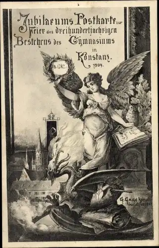 Künstler Ak Konstanz am Bodensee, 300 Jahrfeier des Gymnasiums 1904