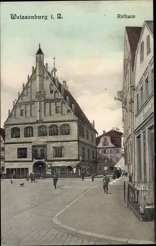 Ak Weißenburg in Mittelfranken Bayern, Rathaus