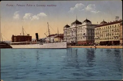 Ak Rijeka Fiume Kroatien, Palazzo Adria, Governo maritimo