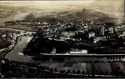 Foto Echternach Luxemburg, Luftbild vom Ort