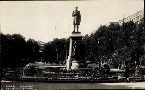 Ak Helsinki Helsingfors Finnland, Esplanaadi, Denkmal