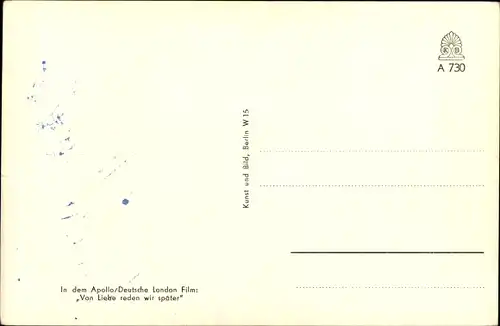 Ak Schauspielerin Maria Holst, Portrait, Von Liebe reden wir später, Autogramm