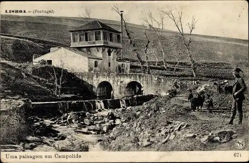 Ak Lisboa Lissabon Portugal, Uma paisagem em Campolide