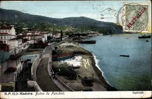 Ak Funchal Insel Madeira Portugal, Teilansicht