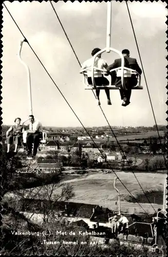 Ak Valkenburg Limburg Niederlande, Mit der Seilbahn zwischen Himmel und Erde