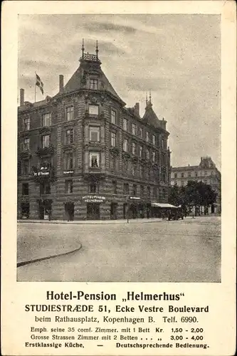 Ak København Kopenhagen Dänemark, Hotel Pension Helmerhus