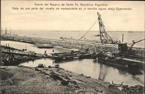 Ak Rosario de Santa Fé Argentinien, Hafen