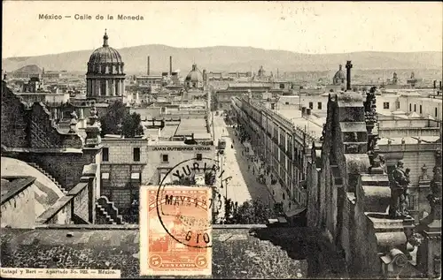 Ak Ciudad de México Mexiko-Stadt, Calle de la Moneda