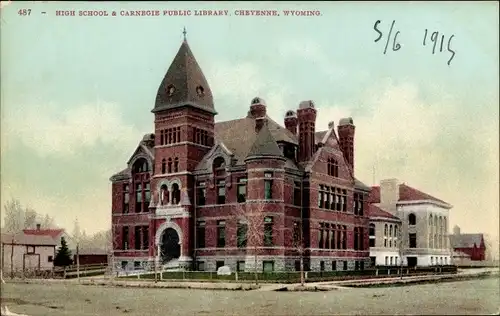 Ak Cheyenne Wyoming, High School, Carnegie Public Library