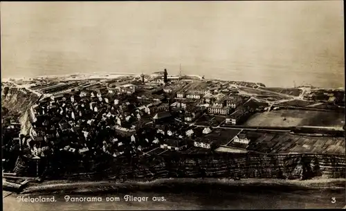 Ak Nordseeinsel Helgoland, Panorama, Fliegeraufnahme