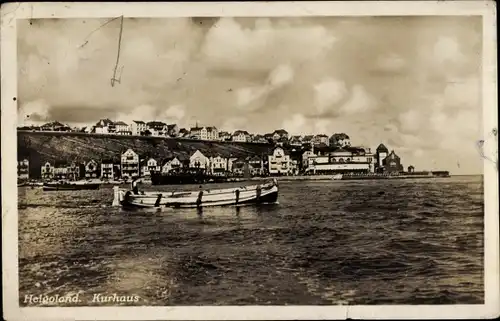 Ak Nordseeinsel Helgoland, Kurhaus, Boot