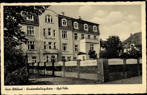 Ak Wyk auf Föhr in Nordfriesland, Haus Uthland, Kindererholungsheim