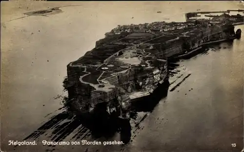 Ak Nordseeinsel Helgoland, Panorama von Norden, Seefestung, Fliegeraufnahme