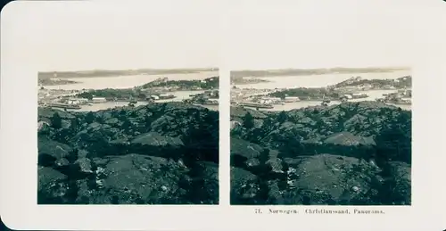 Stereo Foto Norwegen, Panorama, Christiansand