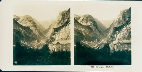 Stereo Foto Norwegen, Stahlhelm, Landschaft