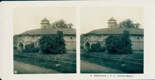 Stereo Foto Rothenburg ob der Tauber Mittelfranken, Spitaltor-Bastei