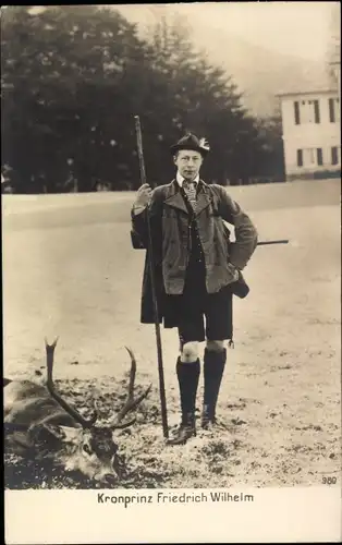 Ak Kronprinz Wilhelm von Preußen nach der Jagd