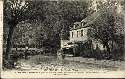 Ak Fismes Marne, Lavoir sur l'Ardre