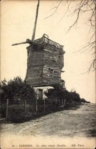 Ak Sannois Val d'Oise, Die älteste Mühle