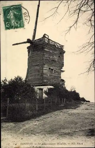 Ak Sannois Val d'Oise, Die älteste Mühle