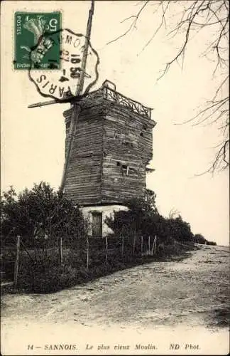 Ak Sannois Val d'Oise, Die älteste Mühle