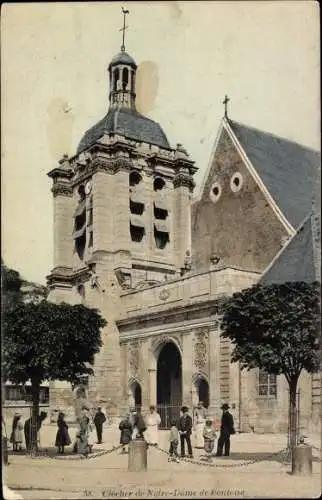Ak Pontoise Val d'Oise, Kirche Notre Dame, Glockenturm
