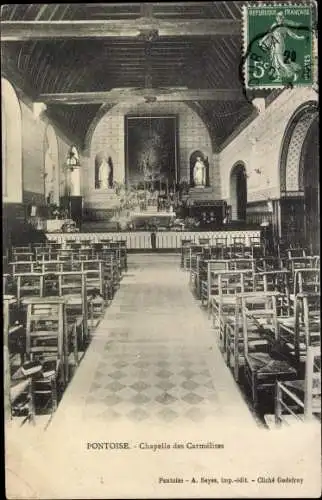 Ak Pontoise Val d'Oise, Kapelle der Karmeliten, Innenansicht
