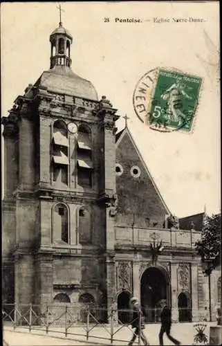 Ak Pontoise Val d'Oise, Kirche Notre Dame