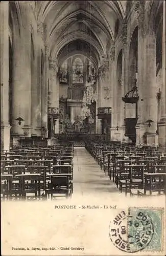 Ak Pontoise Val d'Oise, Kirche Saint Maclou, La Nef