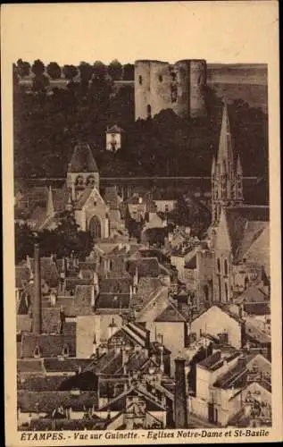 Ak Etampes Essonne, Guinette, Kirche Notre Dame, Kirche St-Basile