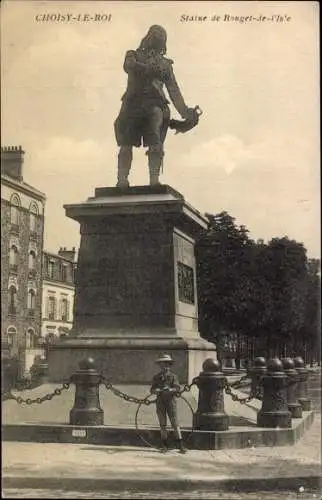 Ak Choisy le Roi Val de Marne, Statue Rouget-de-l'Is'e