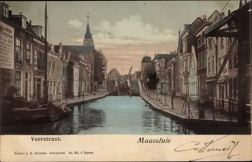 Ak Maassluis Südholland, Veerstraat