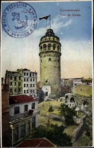 Ak Konstantinopel Istanbul Türkei, Tour de Galata, Blick auf einen Turm